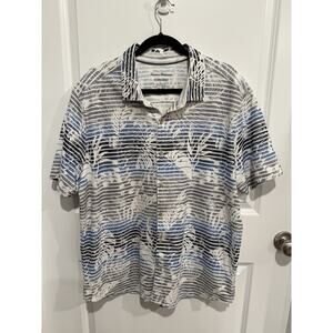Tommy Bahama Shirt Mens XL Gray Sardinia Seas Island Zone Short Sleeve Supima